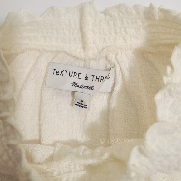 MADEWELL Texture & Thread -Mini Ruffle Mock Neck Top, Bell Sleeve, Cottagecore - Picture 7 of 11